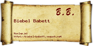 Biebel Babett névjegykártya